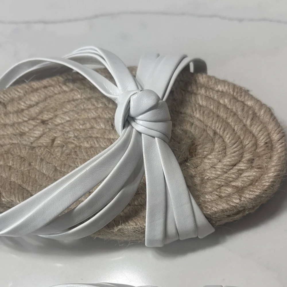 J. Crew White Cross-Strap Sandals